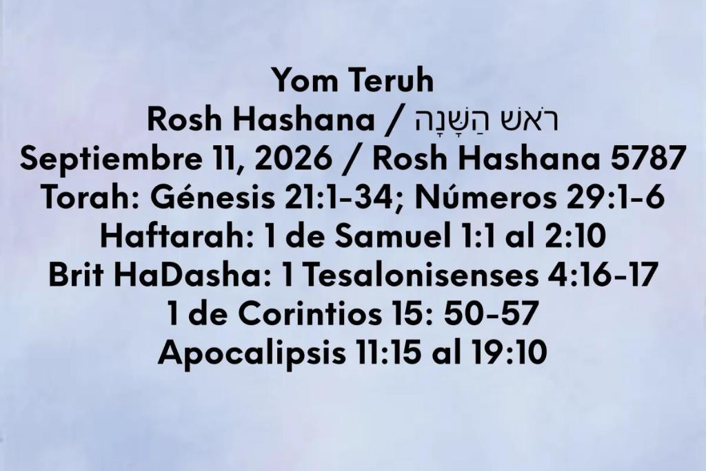 Parasha Semanal — Yom Teruah, Rosh Hashana 5787, lecturas de Torah, Haftarah y Brit HaDasha